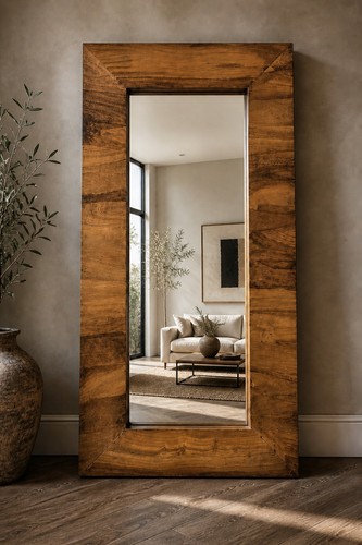 Huge solid wood mirror - solid,